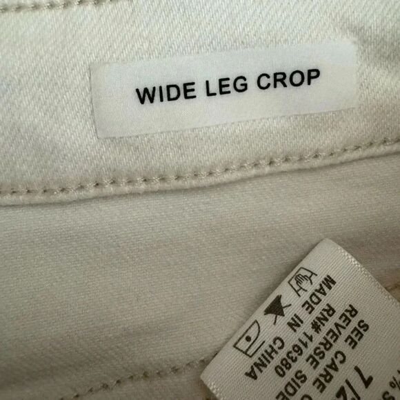 Judy Blue White Wide Leg Crop High Waisted Y2K Minimalist Denim SZ 7/28 #1942 - Picture 7 of 14